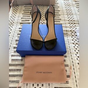 Stuart Weitzman Nudistsong Black Nappa Leather Size EUR 38/US 7.5